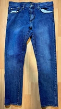 Gap Jeans Mens 34x32 Blue Denim Slim Fit Stretch Tapered Leg Classic