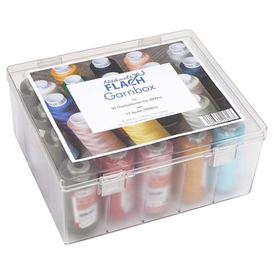 Toldi-Lock No.120 Gütermann Overlockgarn Acryl-Garnbox 2500 m/20 Konen/5 Farben