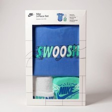 Nike Baby 3-Piece Gift Set Bodysuit Bib Cap Boxed Infant 0-6M NWT