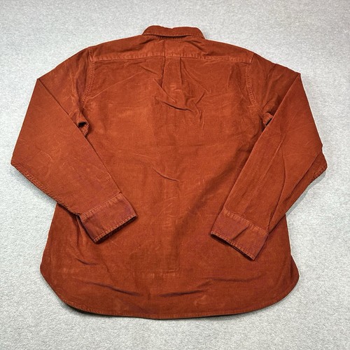 Camisa de Pana J Crew Para Hombres Mediana Naranja Óxido 2 Bolsillos Calce Clásico Peso Medio - Imagen 6 de 9