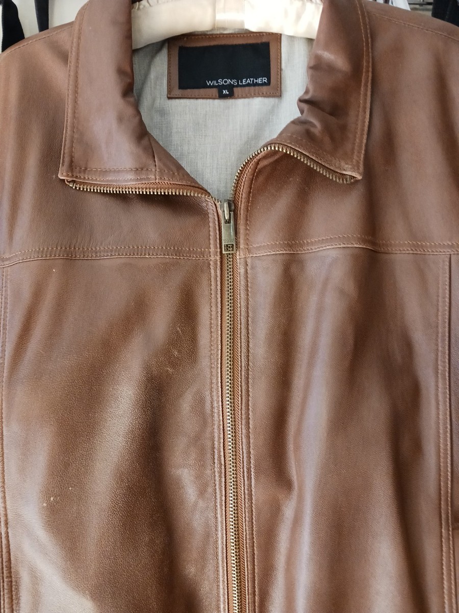 Vintage Wilsons M Julian Distressed Leather Jacket Medium Full