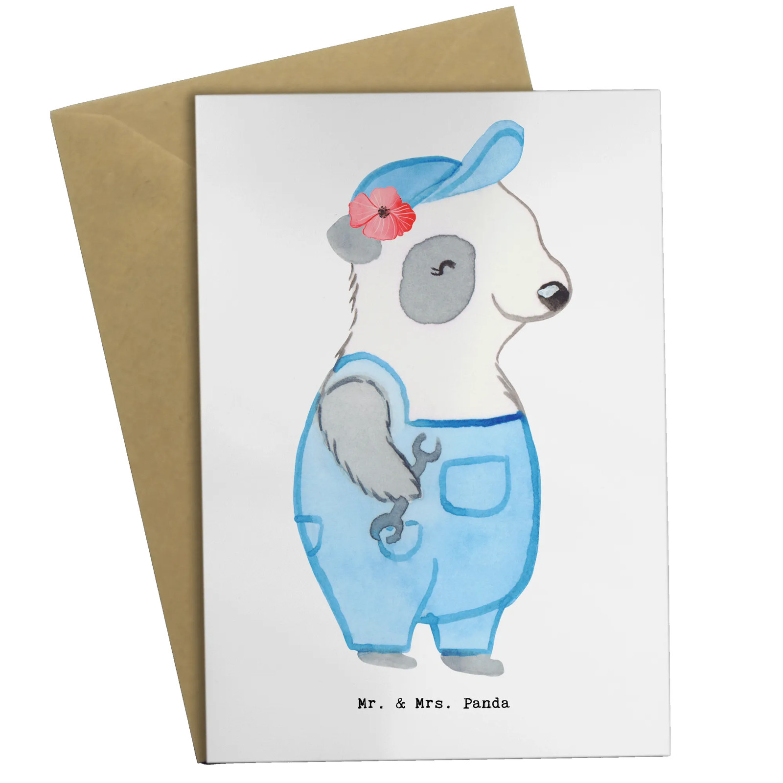 Grußkarte Handwerkerin Herz - Geschenk Werkstatt Hochzeitskarte Arbeitskollege