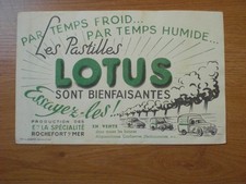 Ancien buvard  publicitaire pastilles LOTUS  blotter vintage