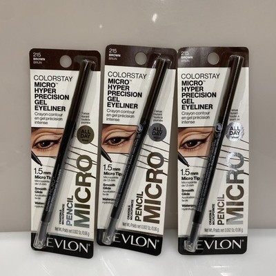 3 X Revlon ColorStay Micro  Hyper Precision Gel Eyeliner, 215 Brown, 0.002 oz