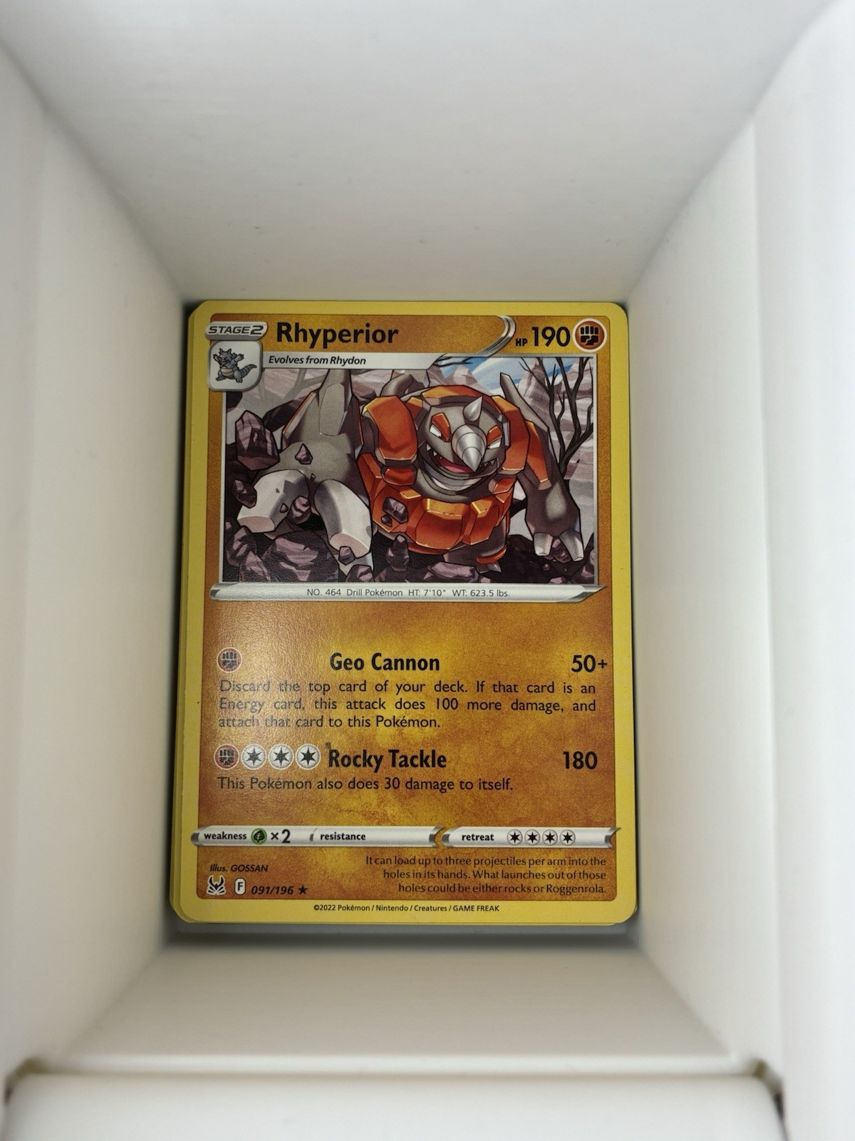 Rhyperior 091/196 Rare - Pokemon SWSH11: Lost Origin 2022. D15