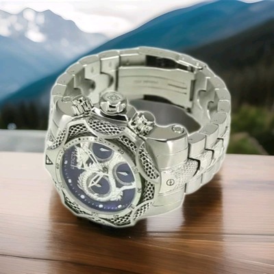 Invicta 53mm Reserve Venom Swiss Chrono Blue Dragon Silver