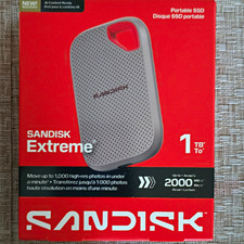 SanDisk Extreme Portable SSD 1TB 2000MB/s USB-C Password Protection Gray