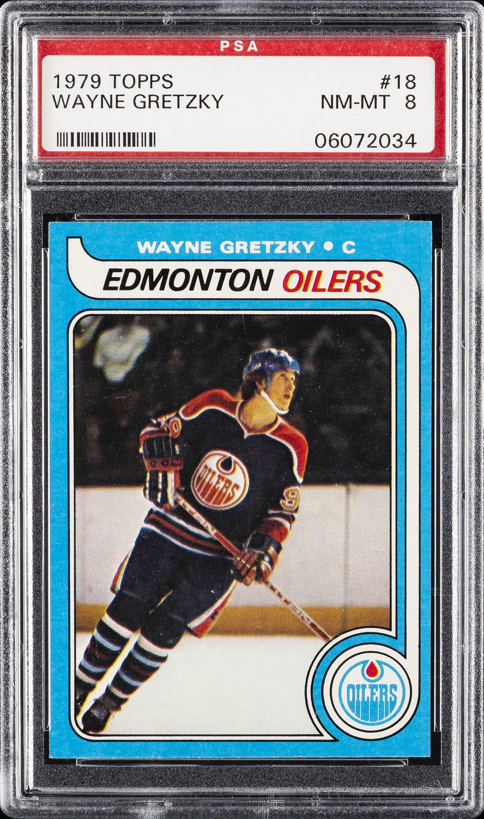 1979 TOPPS #18 WAYNE GRETZKY ROOKIE RC PSA 8