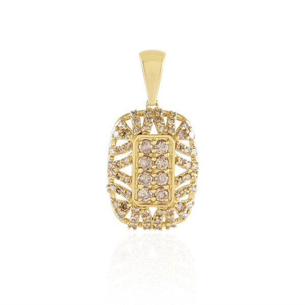 AnhäNger Aus Vergoldetem Silber Mit Champagner-Diamant-image