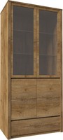 Vitrinenschrank Montana Glasvitrine 90Cm Eiche Lefkas Grifflos