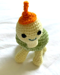 A Small Handmade Crochet Stuffed Turtle Gift Toy Amigurumi 4" in height
