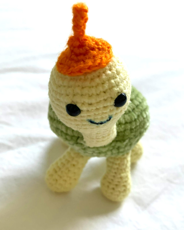 A Small Handmade Crochet Stuffed Turtle Gift Toy Amigurumi 4" in height