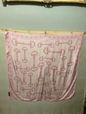 FREY Como 100% silk vintage scarf scarf Horse...