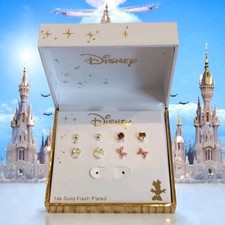 Disney 4-Pc Minnie Mouse Stud Earring Set 14k Gold Flash Plated New Boxed