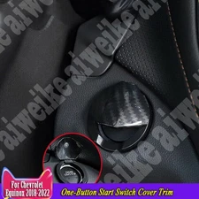 Carbon Fiber One-Button Start Switch Cover Trim For Chevrolet Equinox 2018-2024