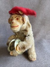1950s Wind-up Toy Monkey with Cymbals Max Carl West Germany In WORKING Condition