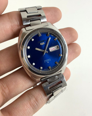 Seiko 5 AUTOMATIC Vintage Watch 6319-8030, Blue Sunburst Dial, 21 Jewels, Japan-