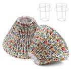 2pcs Pleated Lamp Shade Modern Printing Flowers Lampshades for Table Lamps Fl...