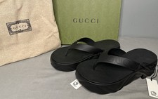 Gucci Thong Platform Sandal Black Rubber Women  s Size 38 US 8 Authentic