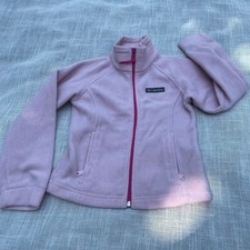 Columbia Girls Pink Fleece Full Zip Jacket Kids Size XS 6/6X