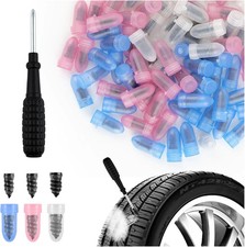 100PCS Tire Repair Screws Kit With Screwdriver 3 Sizes Rubber Plugs Flat Tires