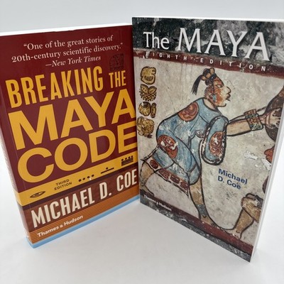 Breaking The Maya Code + The Maya Michael Coe Lot Of 2 PB Mexico Archaeology