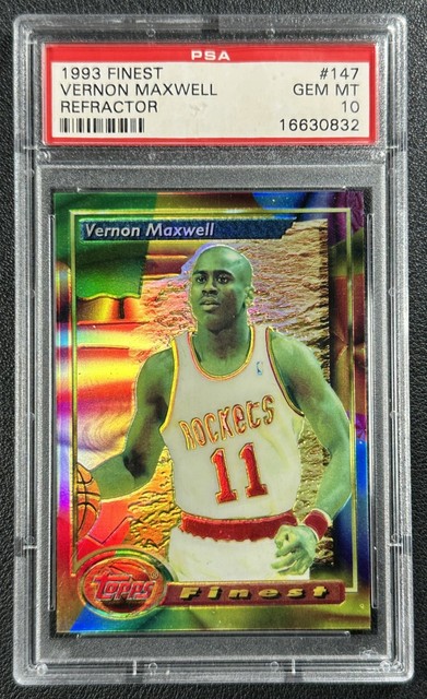 POP 4! VERNON MAXWELL PSA 10 1993-94 TOPPS FINEST #147 REFRACTOR ROCKETS 0832