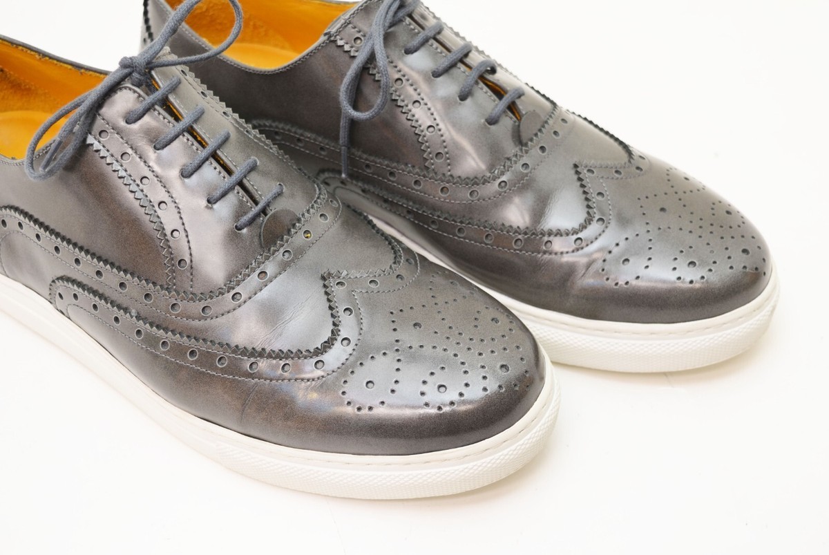 Men’s Undandy Wing Tip leather oxfords/ sneakers. Size 9 EU 42 Wing Tip Oxford with Alligator Adelaide - all black! – Saint  main image 4