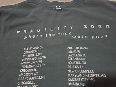 Rare Vintage Nine Inch Nails The Fragile 2000 Tour Shirt