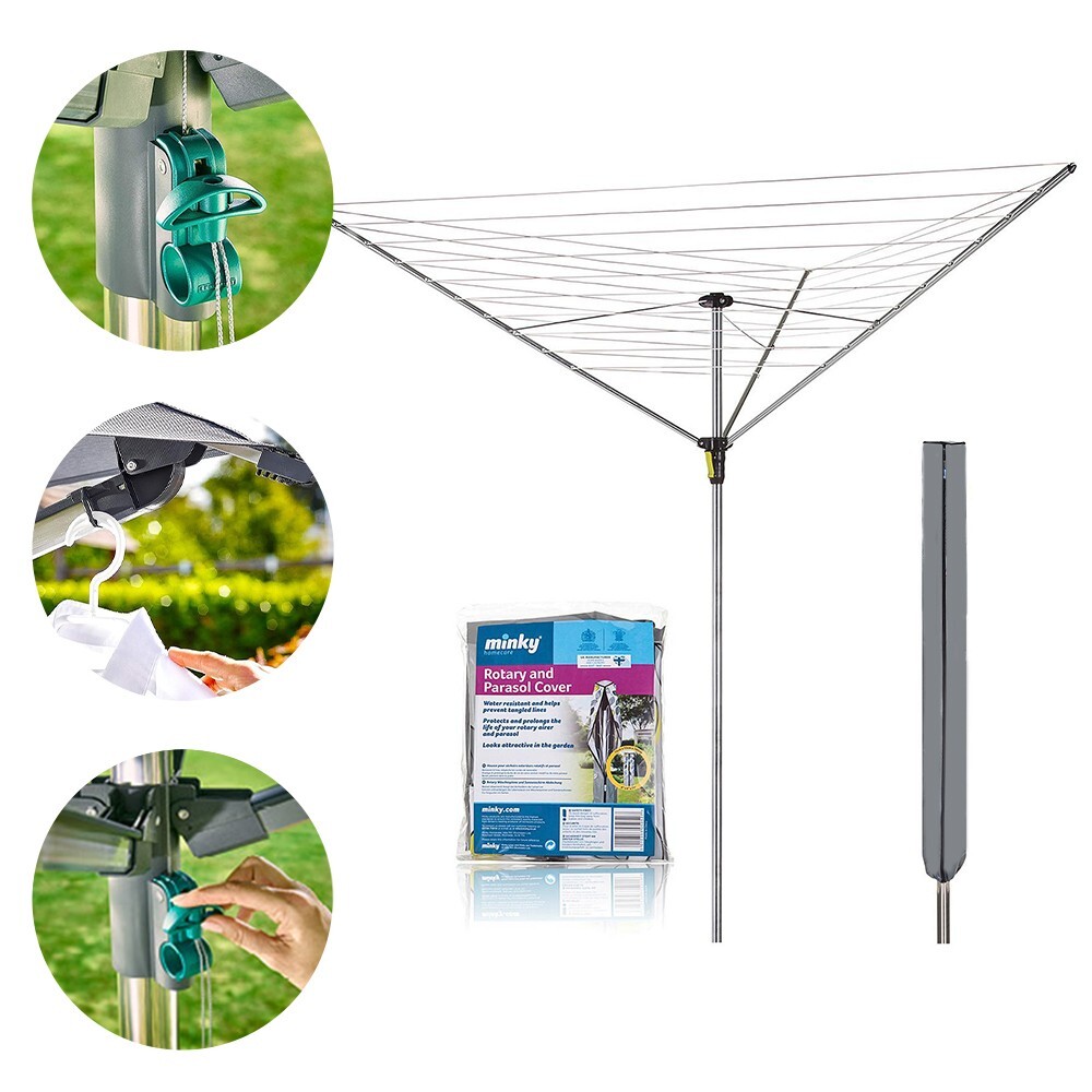 Rotary Washing Line Minky Clothes Airer Outdoor Outdoor Free