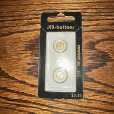 New VTG 2 Pk Dill Buttons 9/16” 14 MM #219 24 K Gold Plated Made In Germany