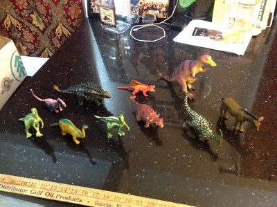 lot of 9 dinosaurs & a freebie horse, vintage