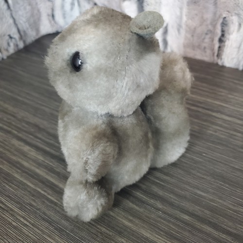 Vintage 1978 R Dakin Gray Squirrel Plush 4.5" - Shredded Clippings Filled - Firm - Picture 2 of 8