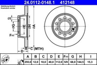 2X ATE 24.0112-0148.1 Bremsscheibe FüR Audi Seat
