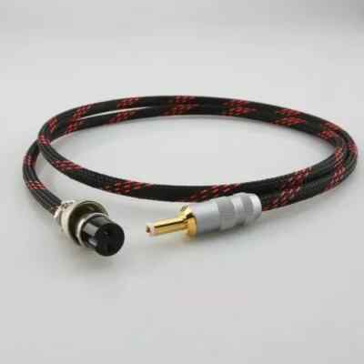 Hi-end OCC Silver Plated DC Linear Power Cable GX16 2 Pin 5.5x2.1 Plug