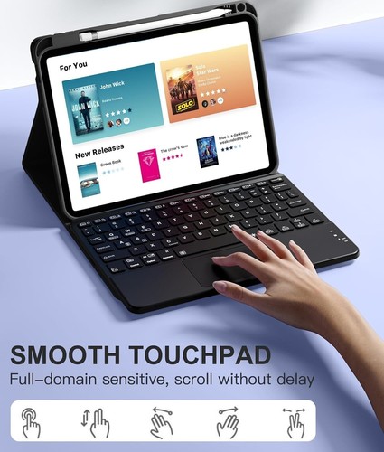 Harvopu Keyboard Case für iPad 11./10. Gen (A16) | Backlit, Touchpad, Detachab - Bild 4 von 7