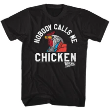 Back to the Future Nobody Calls Me Chicken Black T-shirt