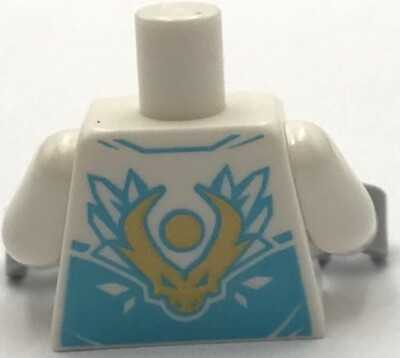 Lego New Minifigure White Torso Ninja Robe w/ Medium Azure Trim