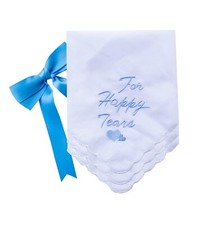 Ladies Embroidery Cotton White Handkerchiefs Lace Wedding Hankies Happy Tears...