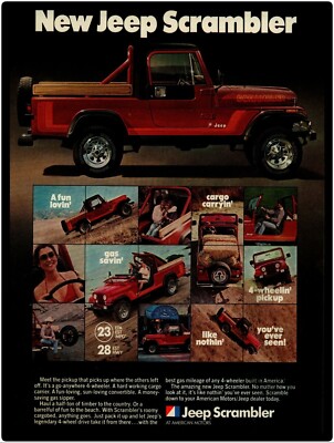 Jeep Scrambler Introduction w/ Multiple Views Metal Sign: 9x12'' & Free Shipping