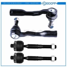 4pcs Inner Outer Suspension Tie Rod Ends Kit For 2000-2002 Toyota Sequoia Tundra
