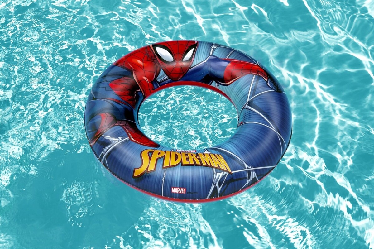Mondo Toys Piscina Inflable De Spiderman – 2 Aros De 100 Cm De Diámetro – PVC Resistente – Ideal Para Niños Desde 10 Meses – Perfecta Para Playa, Piscina O Jardín