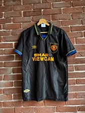 Rare Vintage 90s Manchester United Umbro Football Jersey Hype M Black