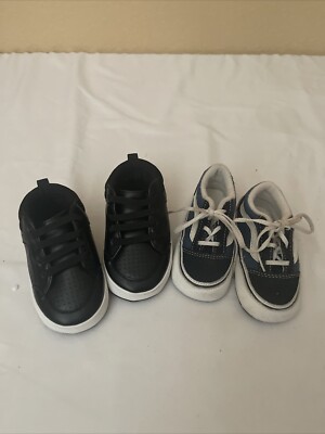 Lot Of VANS Youth Blue/Black Classic Lace-Up Shoes Black