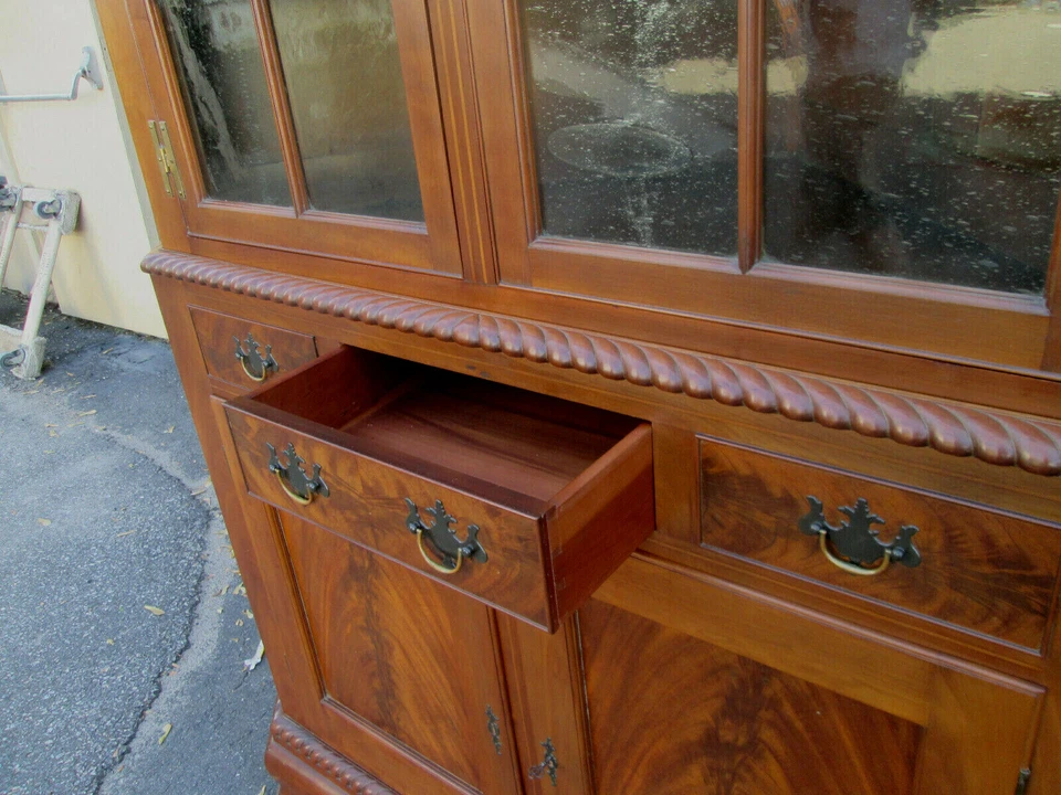 56879 Твердый Вишневый СДЕЛАННЫЙ НА ЗАКАЗ Ручной РАБОТЫ 2 шт. Угловой Китайский Кабинет Curio - Изображение 4 из 4