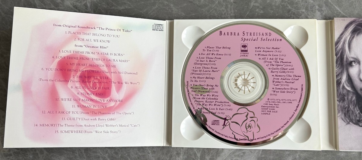 $0 ship BARBRA STREISAND Japan PROMO ONLY 2 x CD Special Selection
