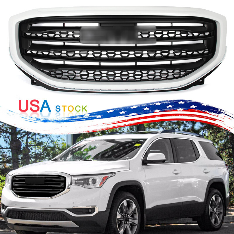 Summit White Trim Front Bumper Grille Assembly For 2017-19 GMC Acadia SLT Denali
