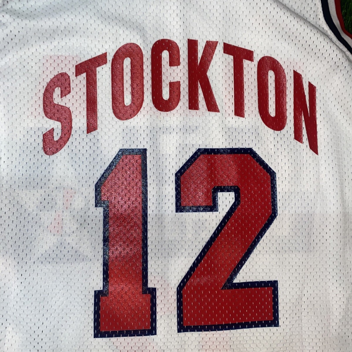 ウェア 90's champion DREAM TEAM #12 Stockton Vintage 90s Team USA Dream Team Champion Jersey John