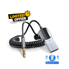 Bluetooth 5.0 Aux Adapter USB to 3.5mm Jack Car Audio Handsfree Kit Receiver