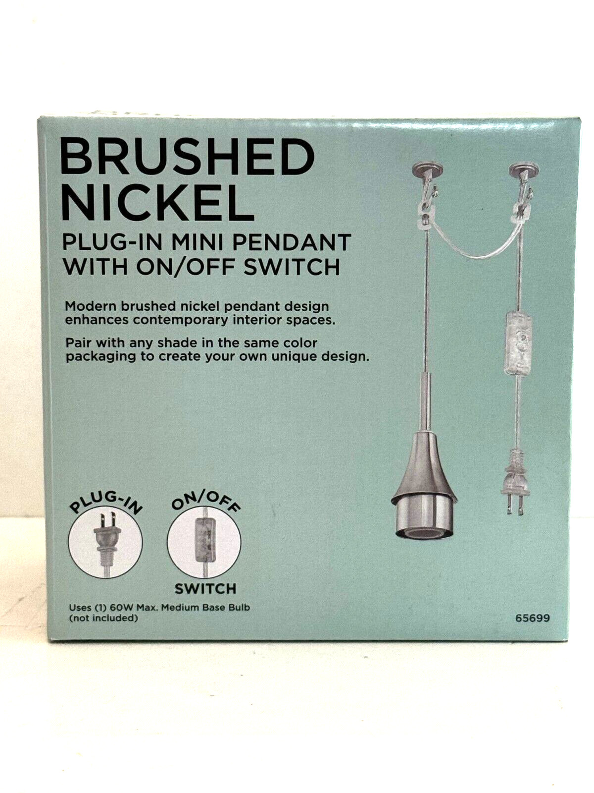 Swag Mini Pendant W/plug & On/off Switch